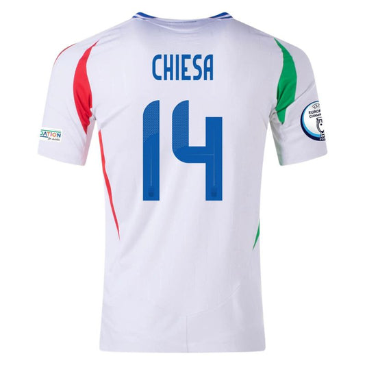 Italy 2024 Away Jersey Chiesa #14 back