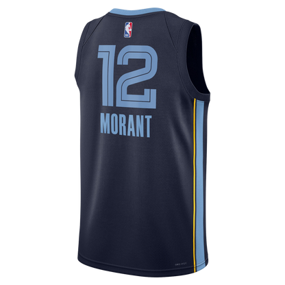 Memphis Grizzlies Navy Icon Jersey Ja Morant #12