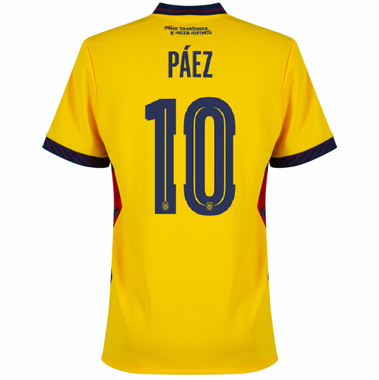 Ecuador 2026 Home Jersey Kendry Páez #10