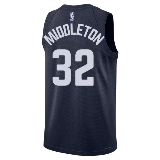 Washington Wizards Navy Statement Jersey Khris Middleton #32