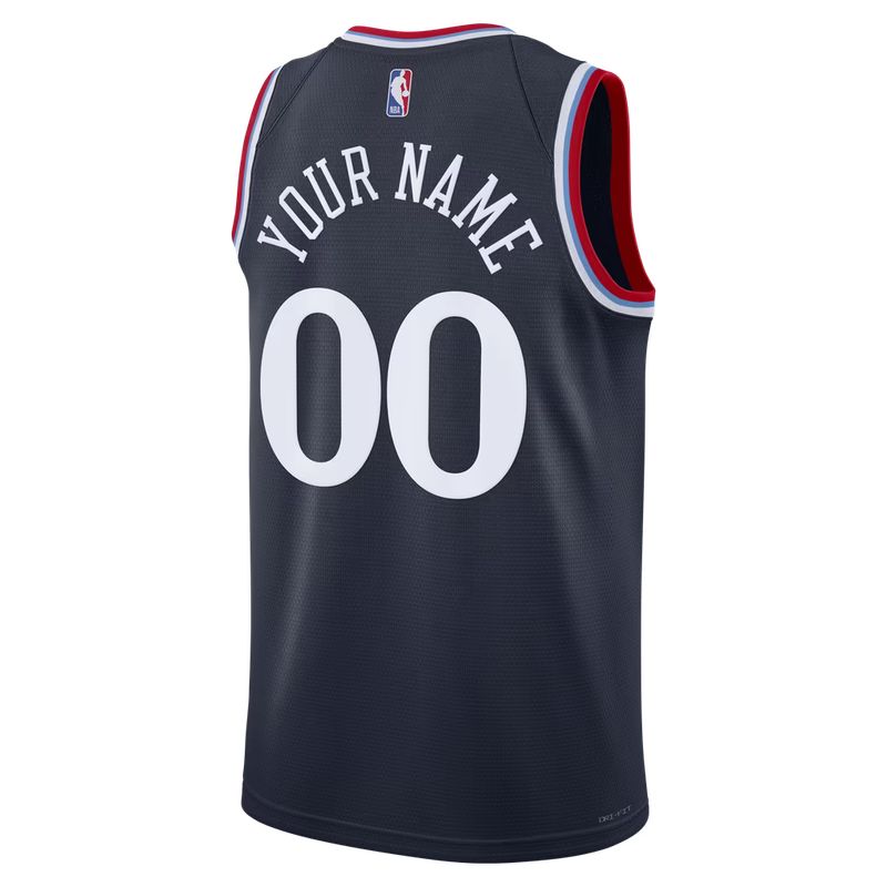 LA Clippers Navy Icon Edition Jersey Custom back