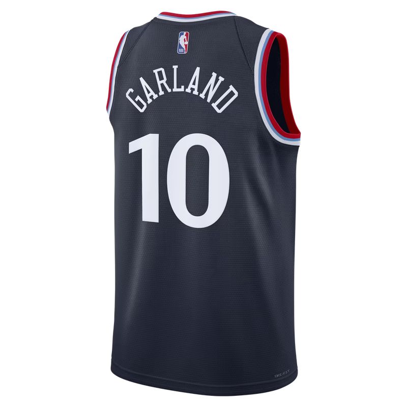 LA Clippers Navy Icon Edition Jersey Darius Garland #10 back