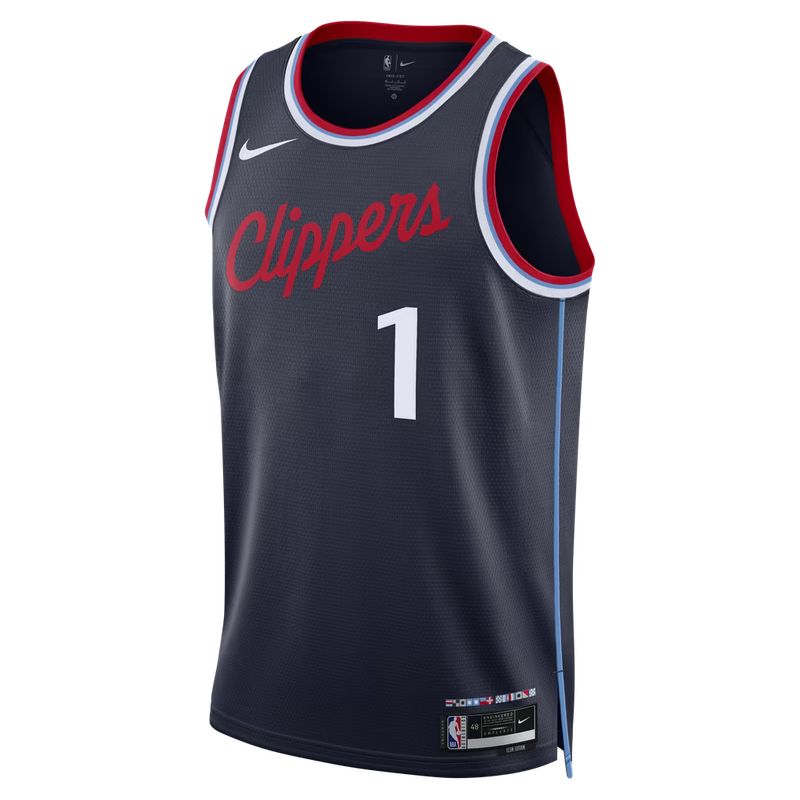 LA Clippers Navy Icon Edition Jersey Keaton Wagler #1 front