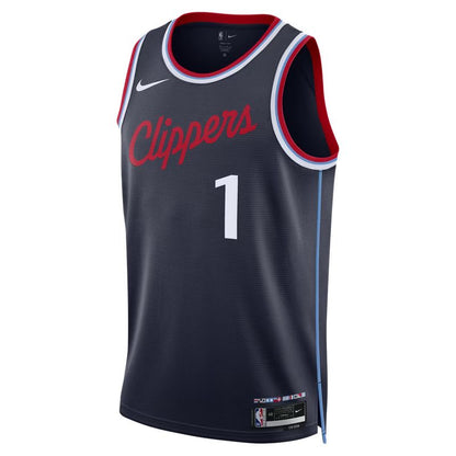 LA Clippers Navy Icon Edition Jersey Keaton Wagler #1 front