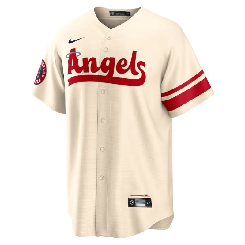 Los Angeles Angels Cream Jersey front