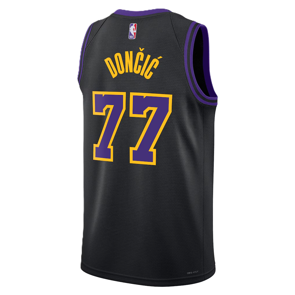 Los Angeles Lakers Black 2025-2026 City Edition Jersey Luka Dončić #77