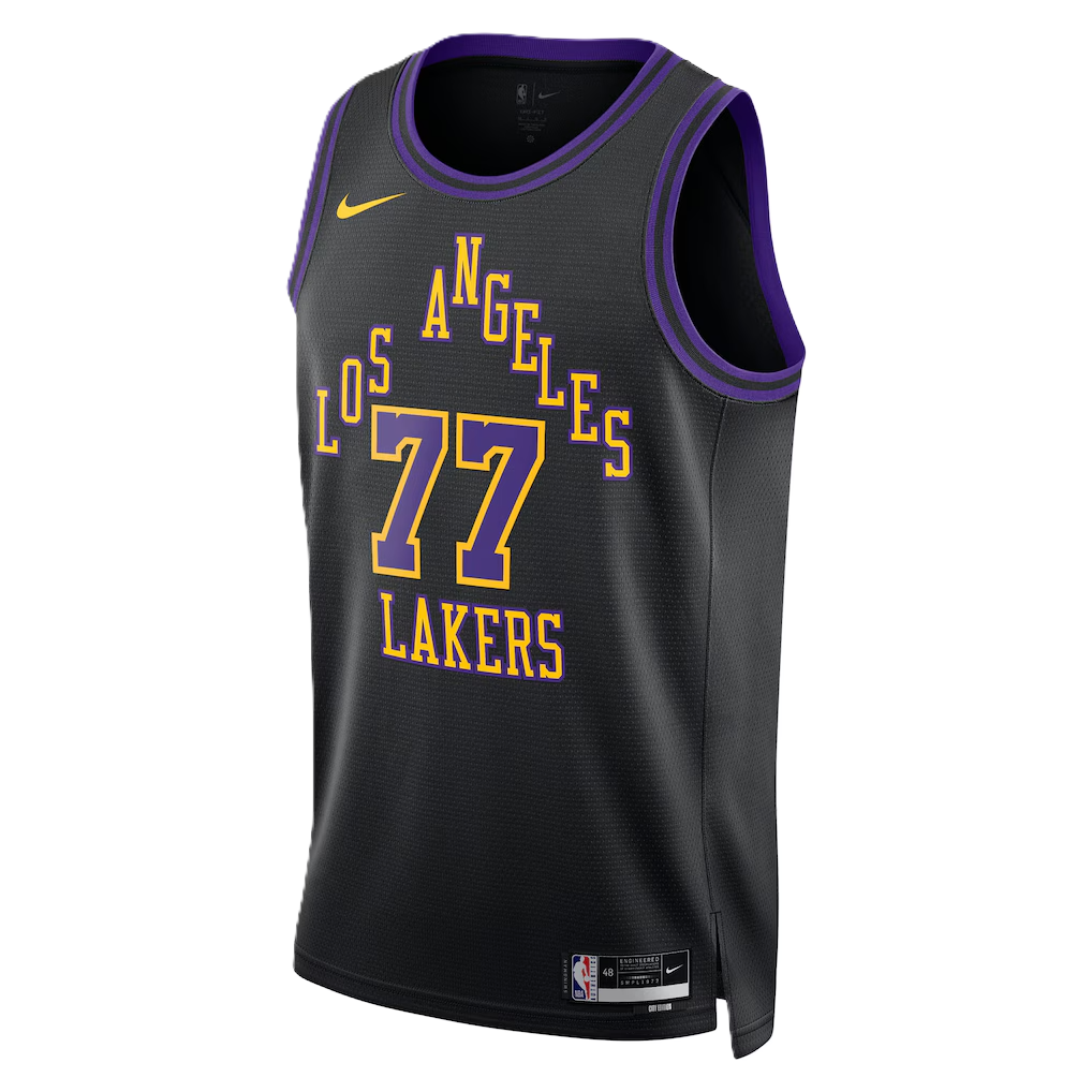 Los Angeles Lakers Black 2025-2026 City Edition Jersey Luka Dončić #77