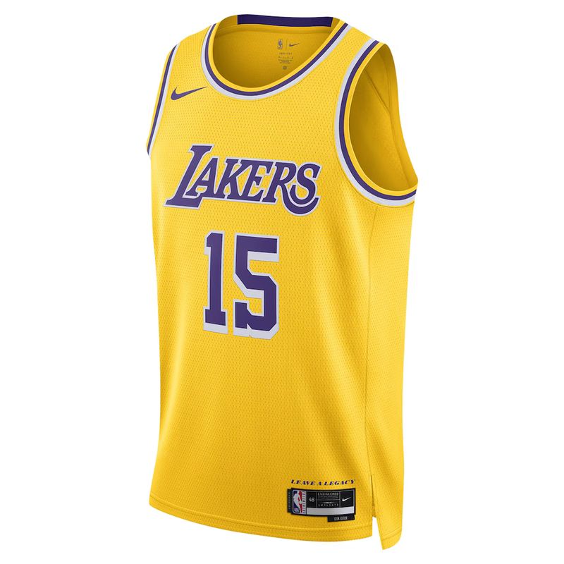 Los Angeles Lakers Gold Icon Edition Jersey Austin Reaves #15 front