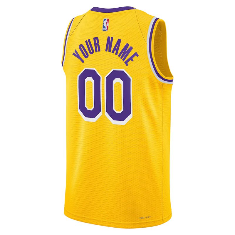 Los Angeles Lakers Gold Icon Edition Jersey Custom back