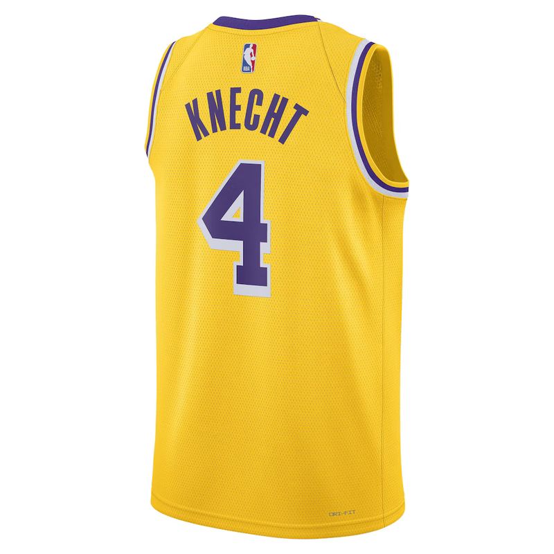 Los Angeles Lakers Gold Icon Edition Jersey Dalton Knecht #4 back