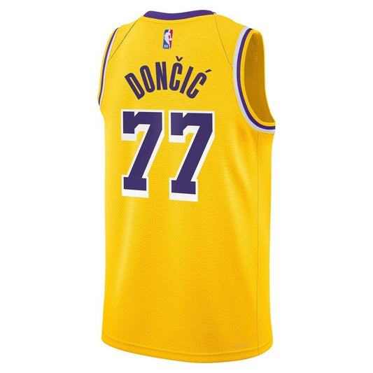 Los Angeles Lakers Gold Icon Edition Jersey Luka Dončić #77 back