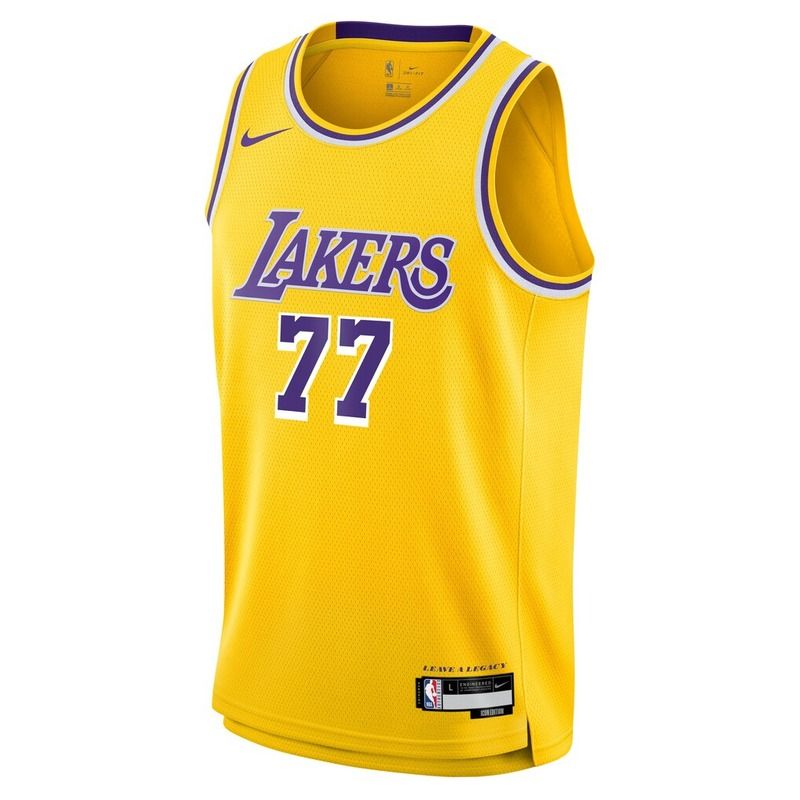 Los Angeles Lakers Gold Icon Edition Jersey Luka Dončić #77 front