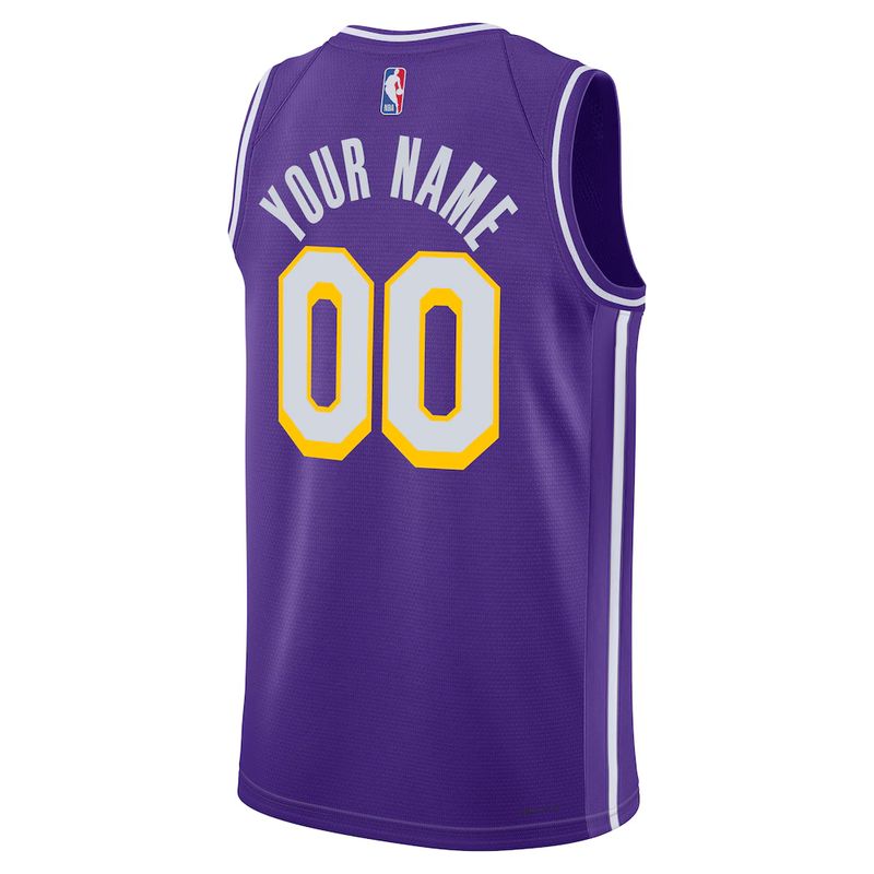 Los Angeles Lakers Purple Statement Edition Jersey Custom back