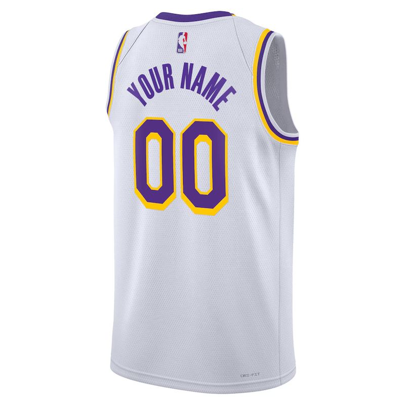 Los Angeles Lakers White Association Edition Jersey Custom back