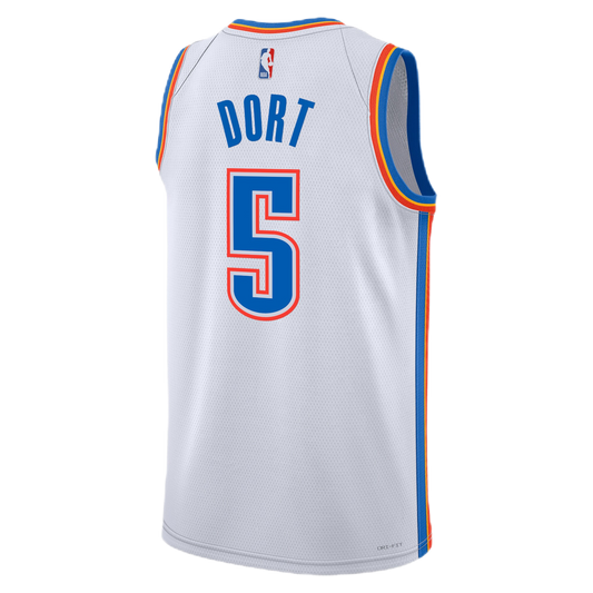 Oklahoma City Thunder White Association Jersey Luguentz Dort #5