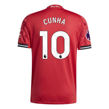 Manchester United 25/26 Home Jersey Cunha #10 back