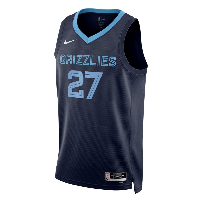 Memphis Grizzlies Navy Icon Edition Jersey Cameron Boozer #27 front