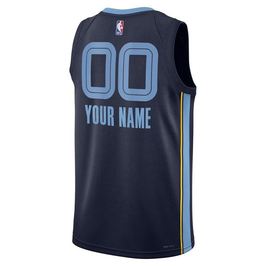 Memphis Grizzlies Navy Icon Edition Jersey Custom back