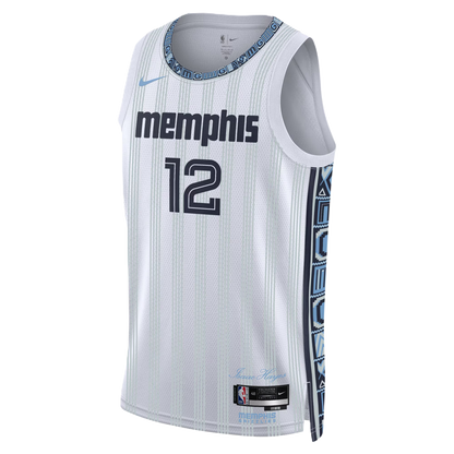 Memphis Grizzlies White 2025-2026 City Edition Jersey Ja Morant #12