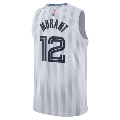 Memphis Grizzlies White 2025-2026 City Edition Jersey Ja Morant #12