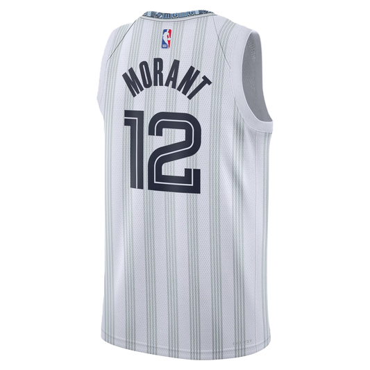 Memphis Grizzlies White 2025-2026 City Edition Jersey Ja Morant #12