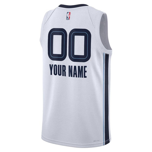 Memphis Grizzlies White Association Edition Jersey Custom back