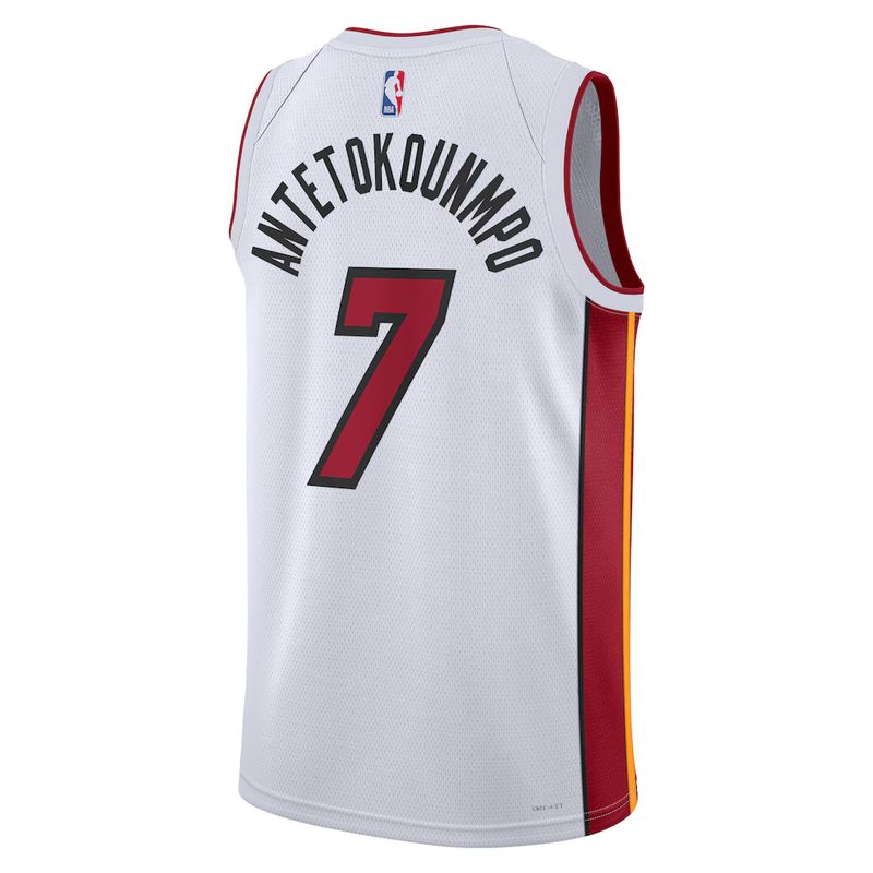 Miami Heat White Association Edition Jersey Giannis Antetokounmpo #7 back