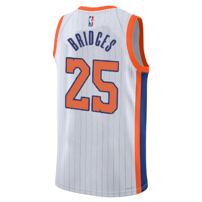 New York Knicks White 2025-2026 City Edition Jersey Mikal Bridges #25