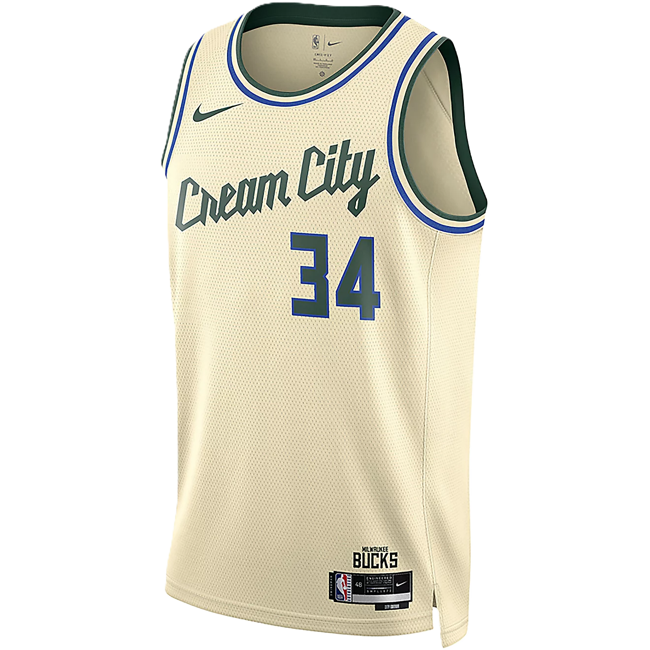 Milwaukee Bucks Cream 2025-2026 City Edition Jersey Giannis Antetokounmpo #34