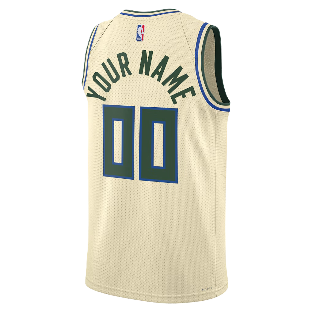 Milwaukee Bucks Cream 2025-2026 City Edition Jersey Custom