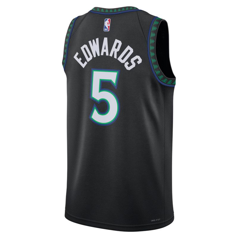 Minnesota Timberwolves Black Statement Edition Jersey Anthony Edwards #5 back