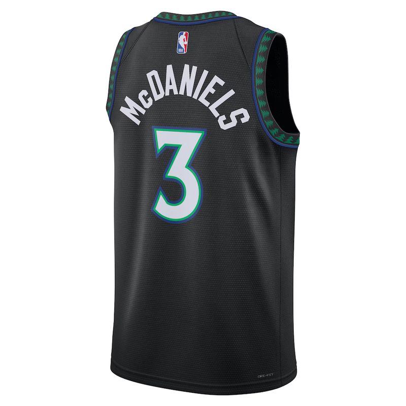 Minnesota Timberwolves Black Statement Edition Jersey Jaden McDaniels #3 back