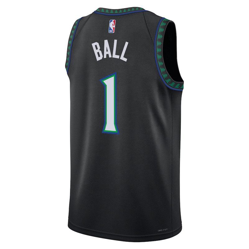 Minnesota Timberwolves Black Statement Edition Jersey LaMelo Ball #1 back
