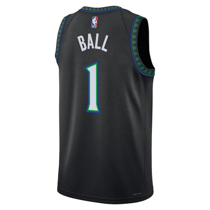 Minnesota Timberwolves Black Statement Edition Jersey LaMelo Ball #1 back