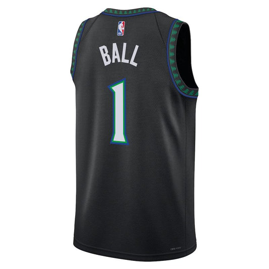 Minnesota Timberwolves Black Statement Edition Jersey LaMelo Ball #1 back
