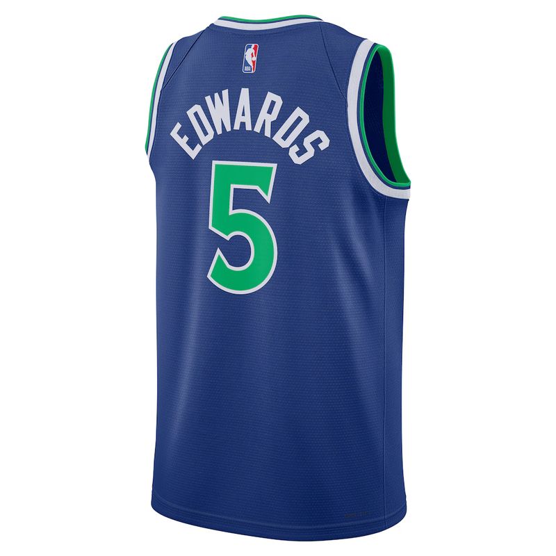 Minnesota Timberwolves Blue Icon Edition Jersey Anthony Edwards #5 back