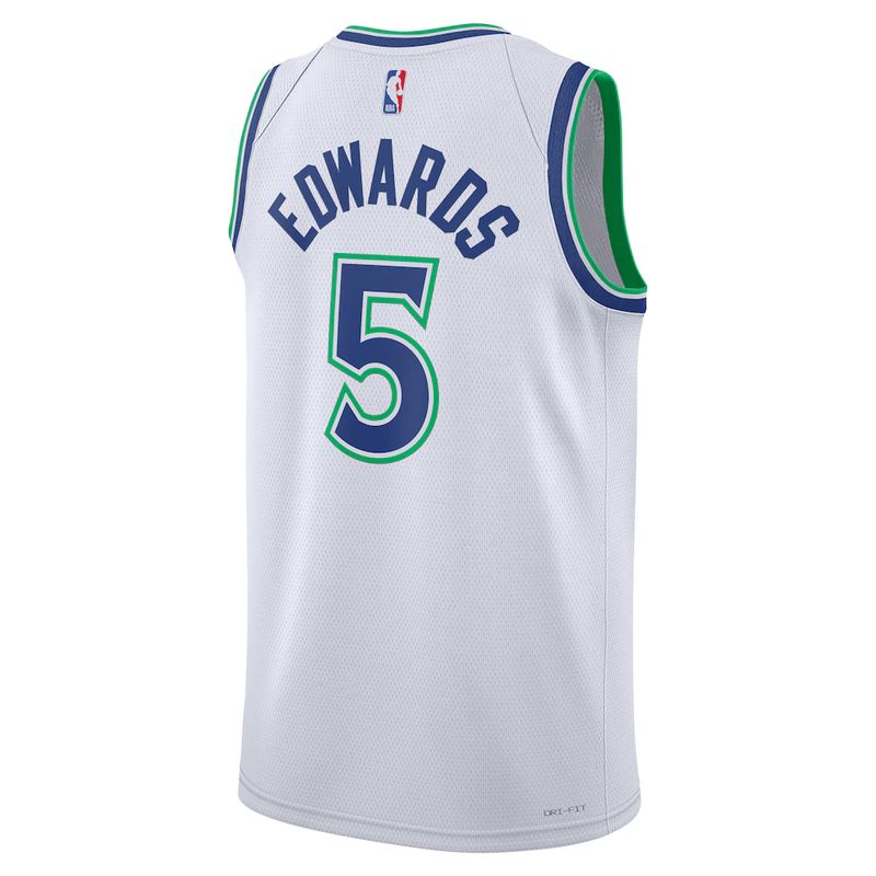 Minnesota Timberwolves White Association Edition Jersey Anthony Edwards #5 back