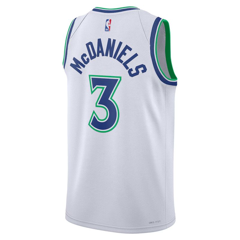 Minnesota Timberwolves White Association Edition Jersey Jaden McDaniels #3 back