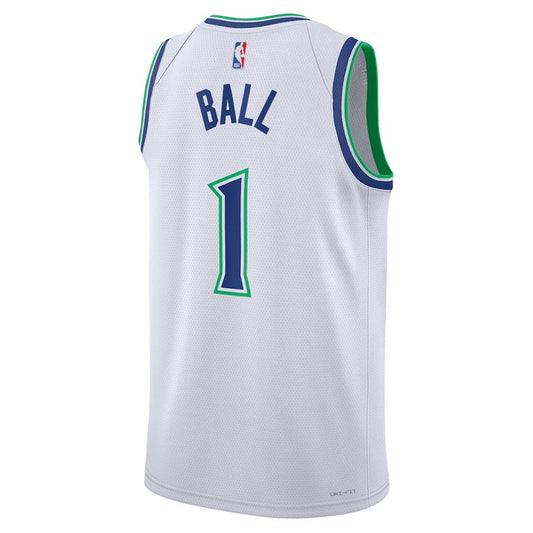 Minnesota Timberwolves White Association Edition Jersey LaMelo Ball #1 back