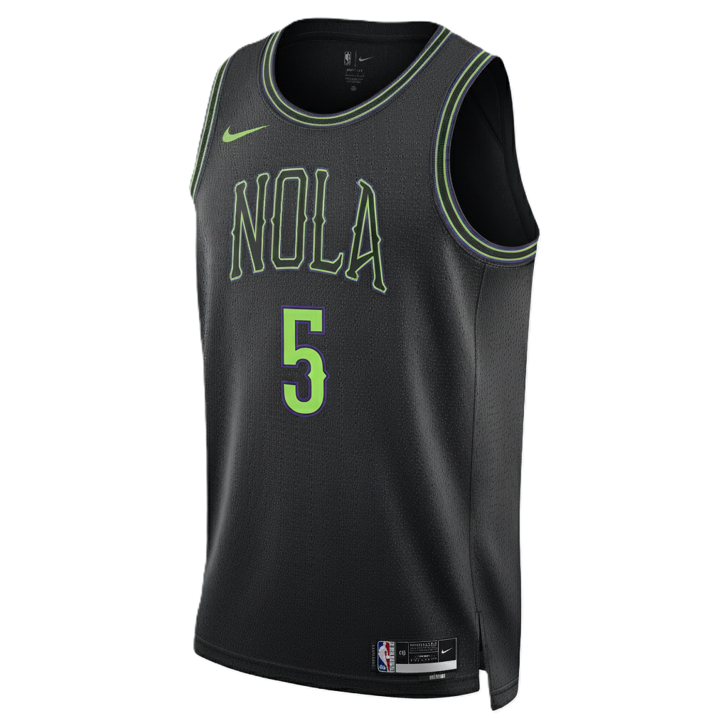 New Orleans Pelicans Black 2025-2026 City Edition Jersey Dejounte Murray #5