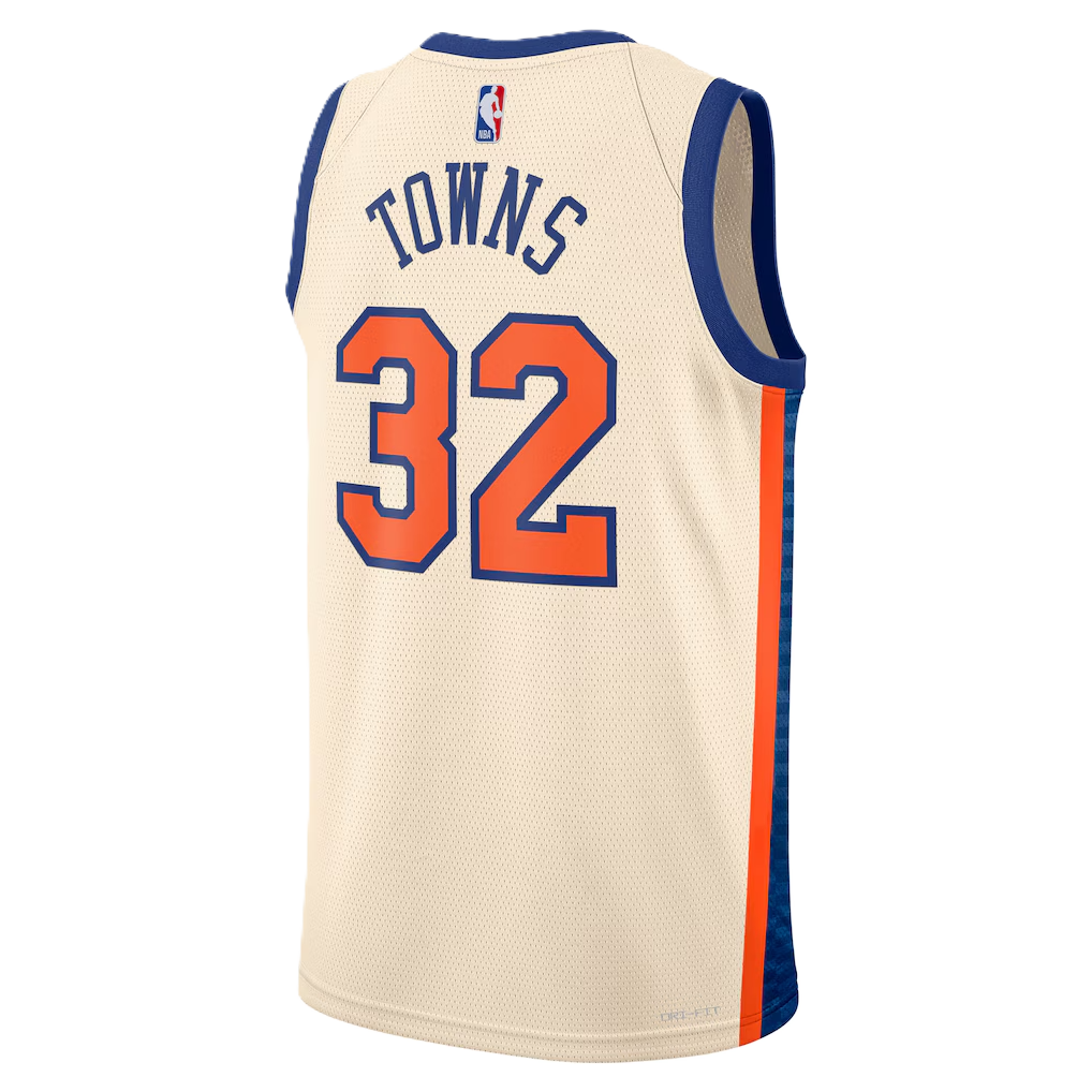 New York Knicks White 2025-2026 City Edition Jersey Karl-Anthony Towns #32