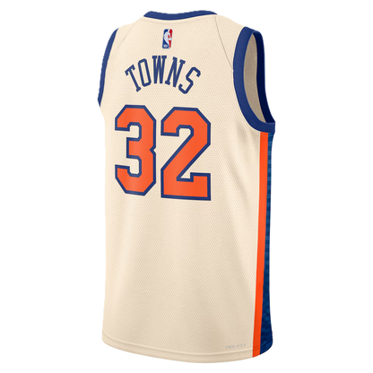 New York Knicks White 2025-2026 City Edition Jersey Karl-Anthony Towns #32