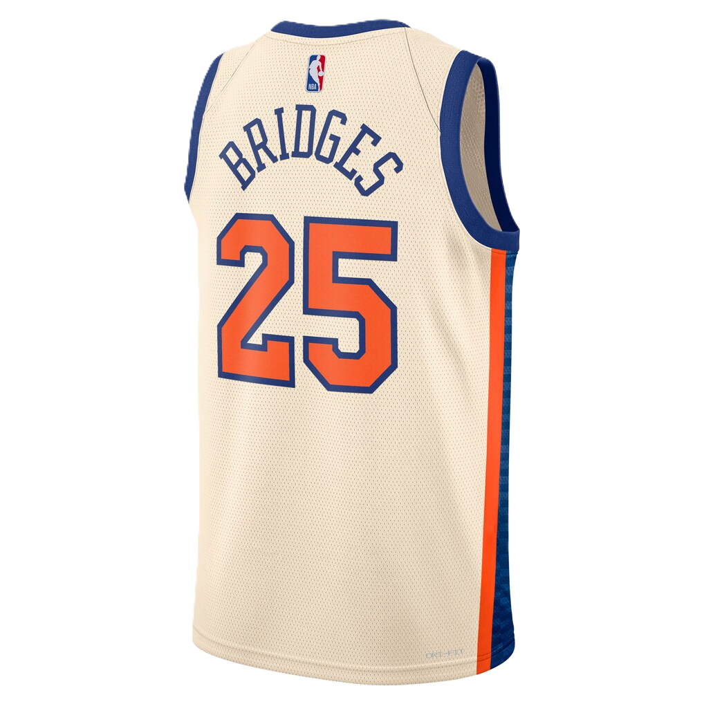 New York Knicks White 2025-2026 City Edition Jersey Mikal Bridges #25