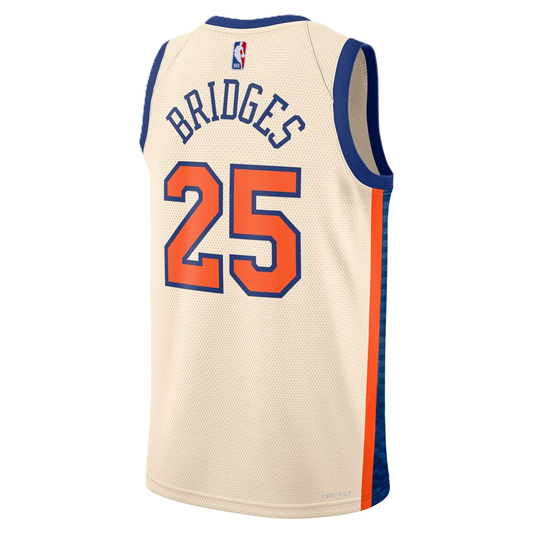 New York Knicks White 2025-2026 City Edition Jersey Mikal Bridges #25