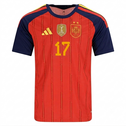 Spain 2026 Home Jersey Nico Williams #17 - 2 Stars