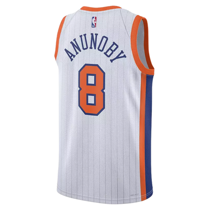 New York Knicks White 2025-2026 City Edition Jersey OG Anunoby #8