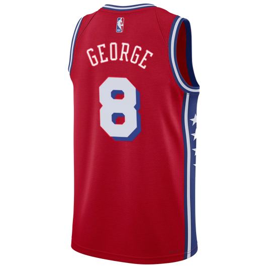 Philadelphia 76ers Red Statement Jersey Paul George #8