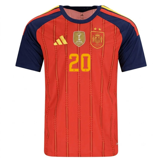 Spain 2026 Home Jersey Pedri #20 - 2 Stars