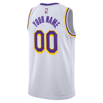 Los Angeles Lakers White Association Jersey Custom