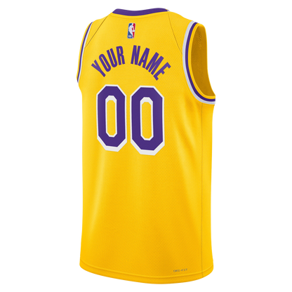 Los Angeles Lakers Yellow Gold Icon Jersey Custom